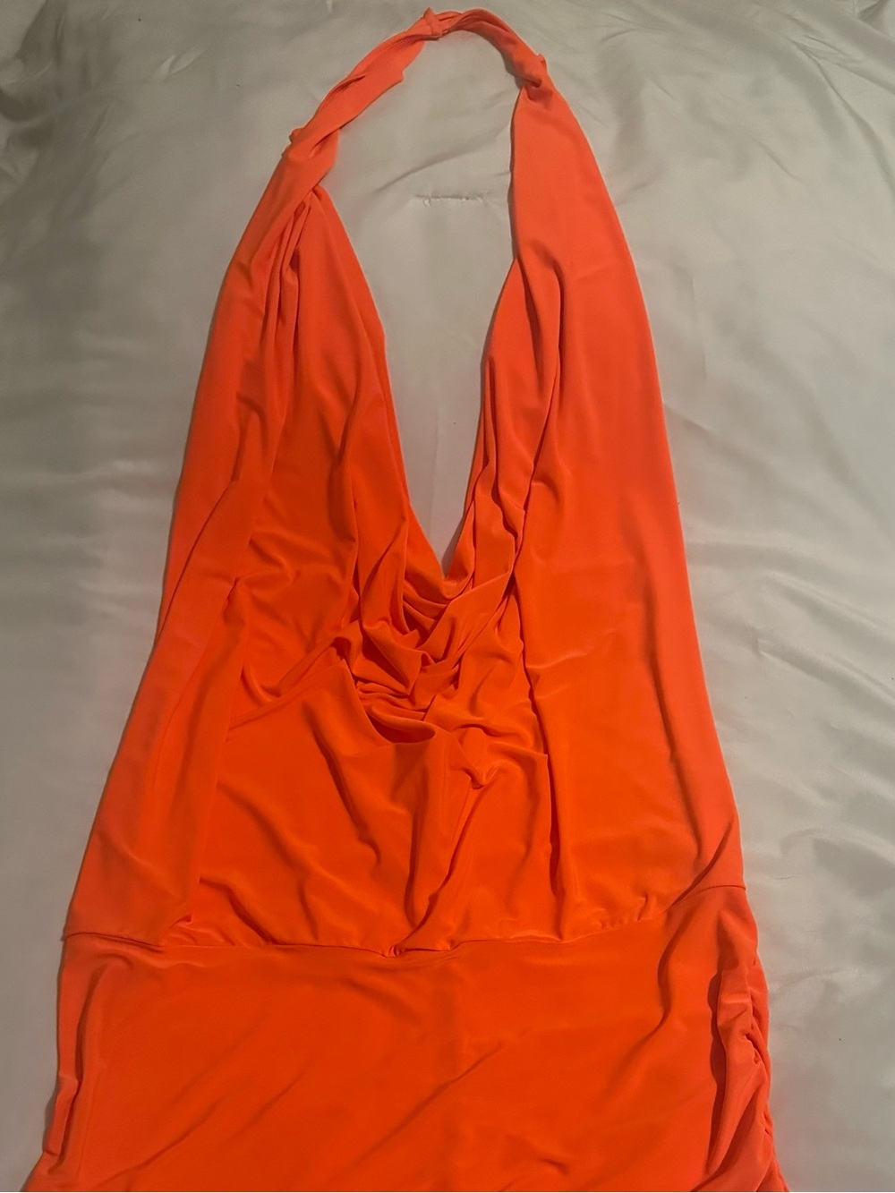 Halter Mini Dress in Bright Orange